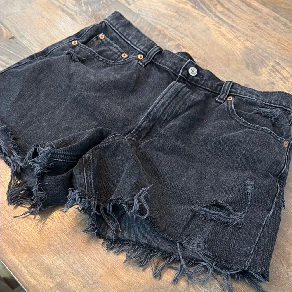 GAP Black Jean Shorts Size 10 - Picture 6 of 6